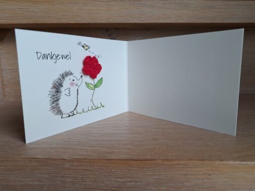 Kaartje Met Gehaakt Detail - Egels - Dankjewel - Afbeelding 2