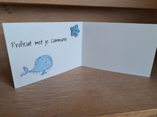 Kaartje Met Gehaakt Detail - Communie Walvis - Afbeelding 2