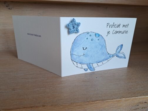 Kaartje Met Gehaakt Detail - Communie Walvis - Afbeelding 3