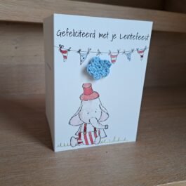 Kaartje Met Gehaakt Detail - Lentefeest Olifant Rood