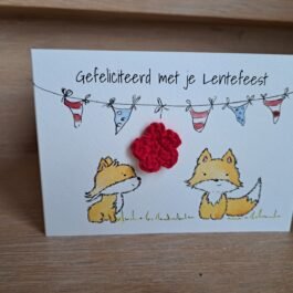 Kaartje Met Gehaakt Detail - Lentefeest Vosjes