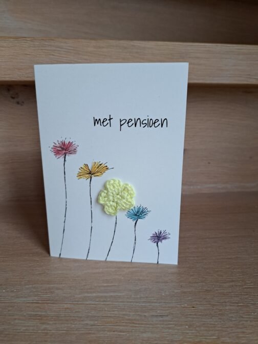 Kaartje Met Gehaakt Detail - Pensioen
