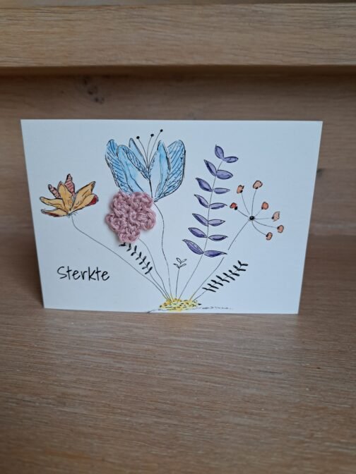 Kaartje Met Gehaakt Detail - Sterkte