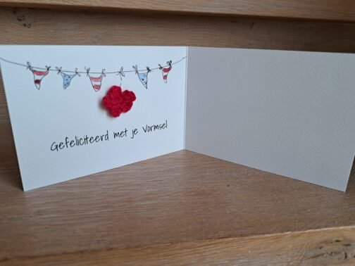 Kaartje Met Gehaakt Detail - Vormsel Vlagjes - Afbeelding 2