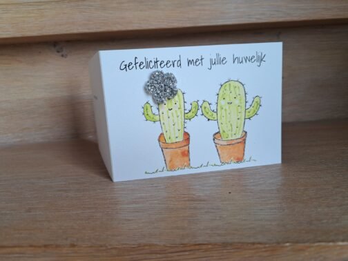 Kaartje Met Gehaakt Detail - Huwelijk Cactussen - Afbeelding 5