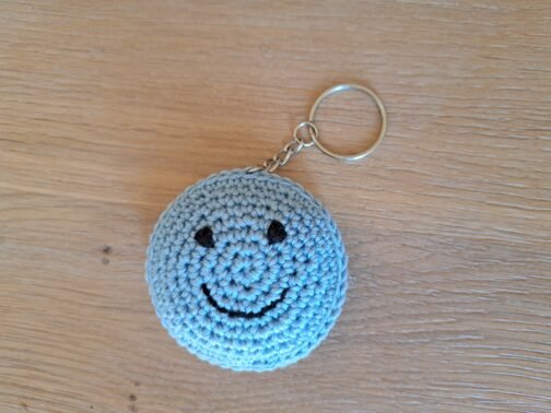 Smiley Sleutelhanger Lichtblauw - Afbeelding 3