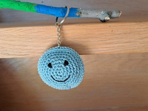 Smiley Sleutelhanger Lichtblauw - Afbeelding 4