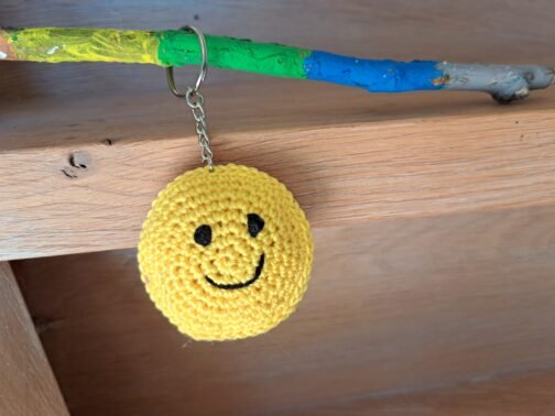 Smiley Sleutelhanger Geel