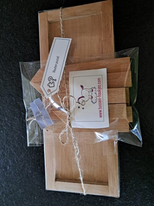 Houten Puzzel Blokjes in Kader
