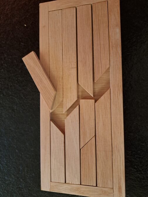 Houten Puzzel Blokjes in Kader - Afbeelding 2