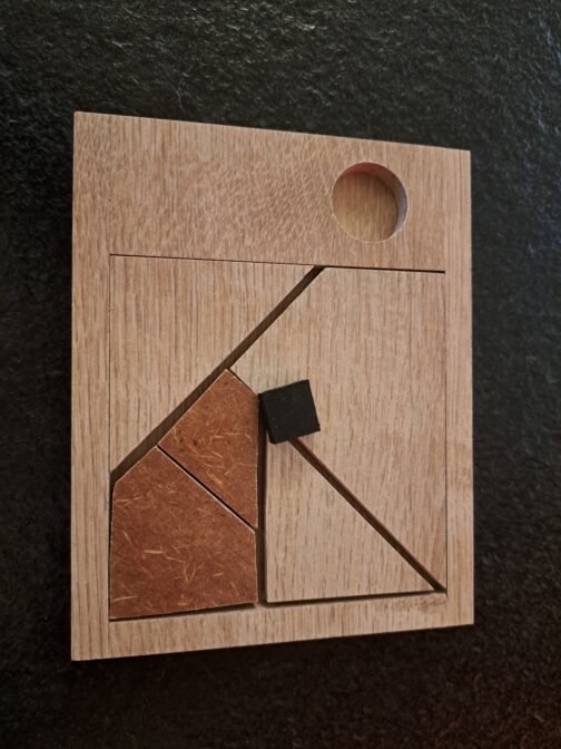 Houten Puzzel Zwart Blokje - Afbeelding 2