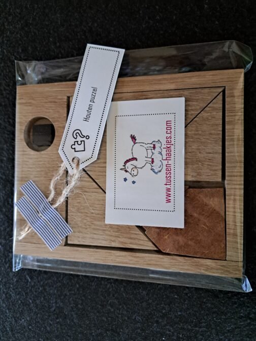 Houten Puzzel Zwart Blokje - Afbeelding 4
