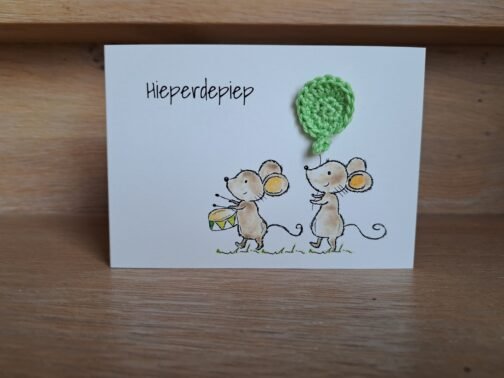 Kaartje Met Gehaakt Detail - Hieperdepiep Muisjes