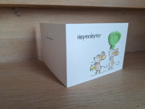 Kaartje Met Gehaakt Detail - Hieperdepiep Muisjes - Afbeelding 4
