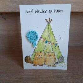 Kaartje Met Gehaakt Detail - Op Kamp Bevers