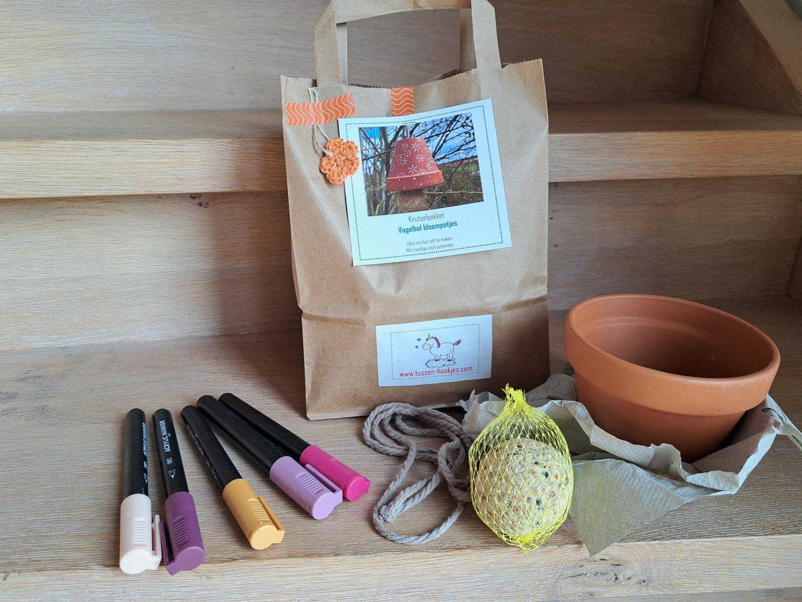 Knutselpakket Bloempotje met vogelbol