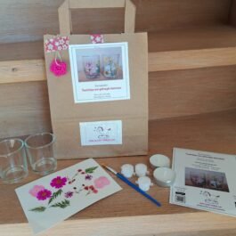 Knutselpakket Theelichtjes met Gedroogde Bloemetjes