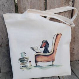 Stoffen Tas Lezend Hondje