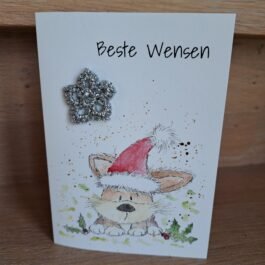 Kaartje Met Gehaakt Detail - Beste Wensen Hondje