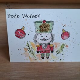 Kaartje Met Gehaakt Detail - Beste Wensen Notenkraker