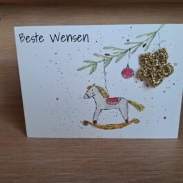 Kaartje Met Gehaakt Detail - Beste Wensen Schommelpaard