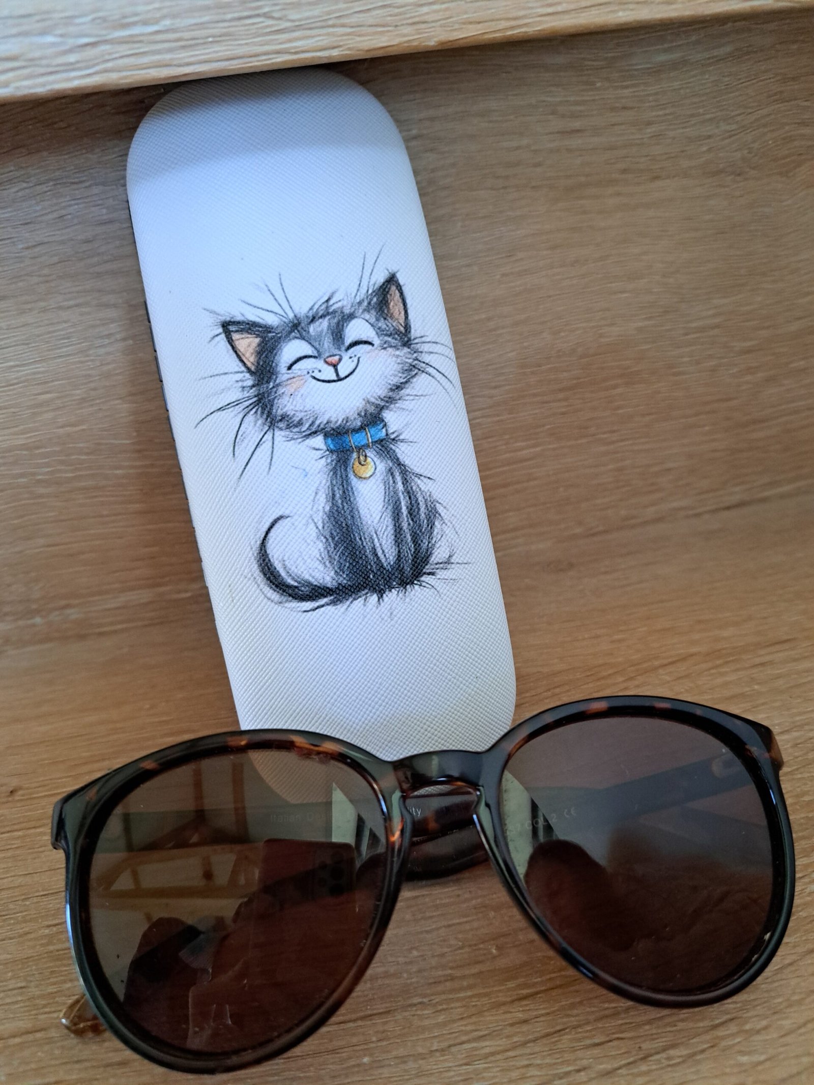 Brillendoos Kat Grijs