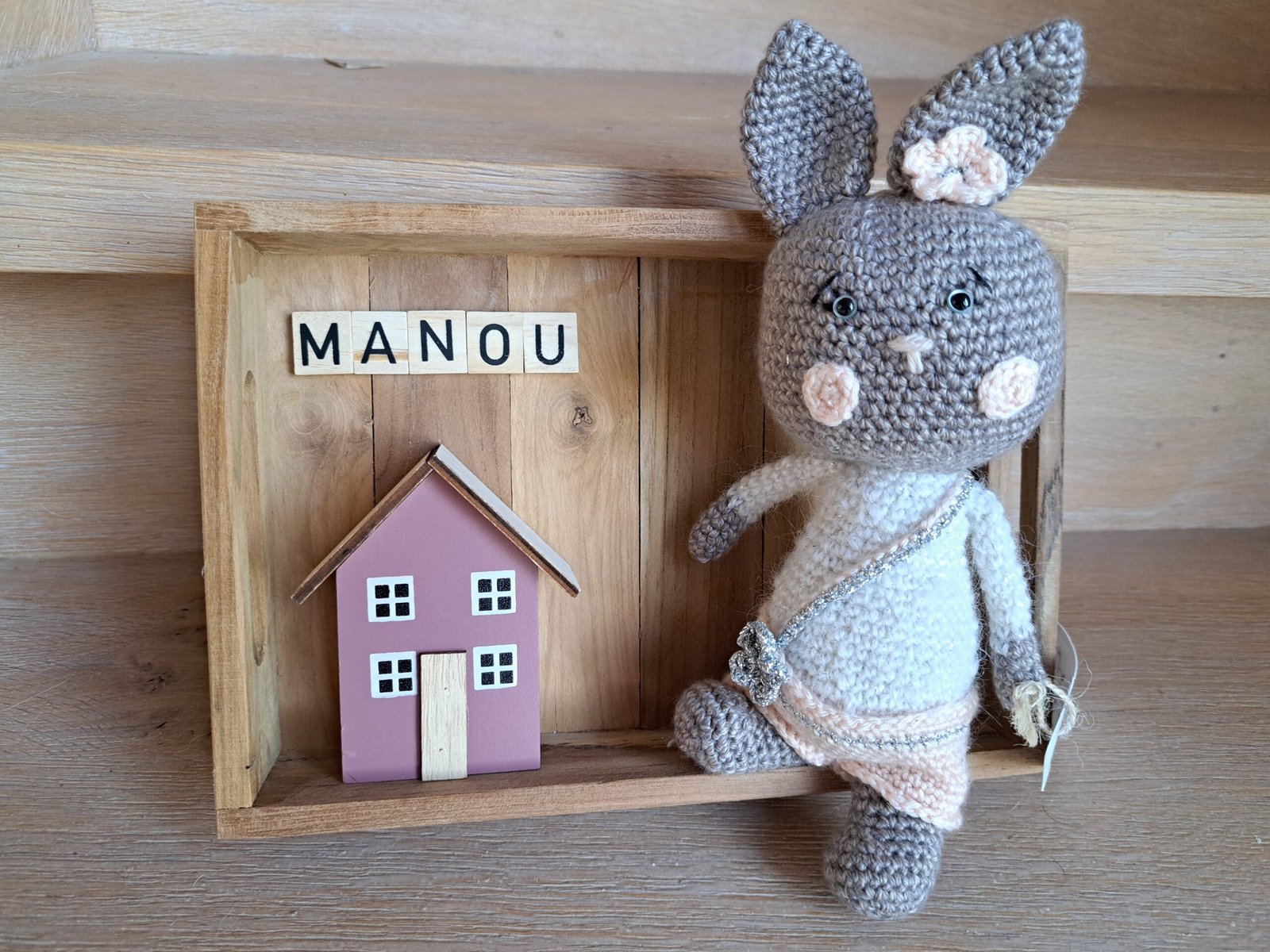 Decoratie Konijn met Huisje