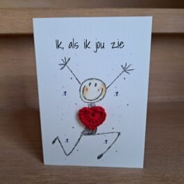 Kaartje Met Gehaakt Detail - Liefde Mannetje