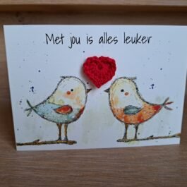 Kaartje Met Gehaakt Detail - Liefde Vogels