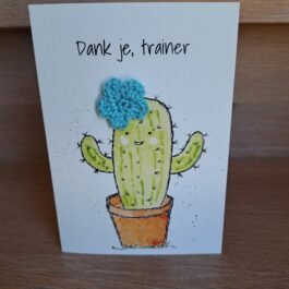 Kaartje Met Gehaakt Detail - Bedankt Trainer Cactus
