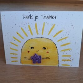 Kaartje Met Gehaakt Detail - Bedankt Trainer Zon