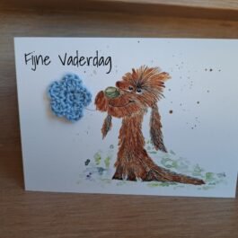 Kaartje Met Gehaakt Detail - Vaderdag Hond