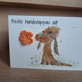 Kaartje Met Gehaakt Detail - Beste Hondenoppas Ooit