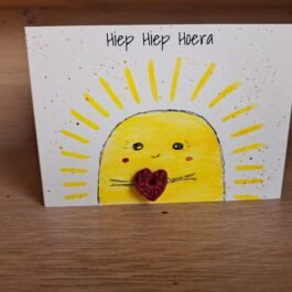 Kaartje Met Gehaakt Detail - Zon Hiep Hiep Hoera